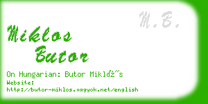 miklos butor business card